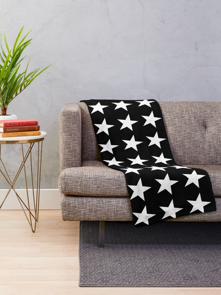 Black and white star throw blanket sale