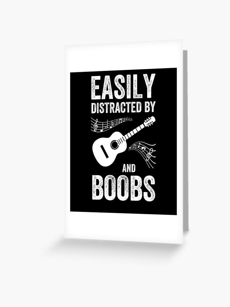 Easily Distracted By Guitars And Boobs - Ladies V-Neck 