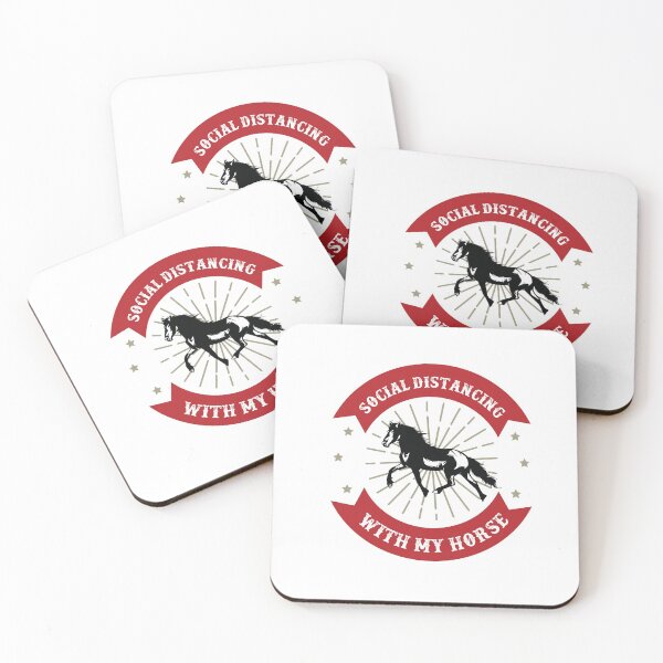 Item preview, With my horse x | Funny Social Distancing designed and sold by art-fox.