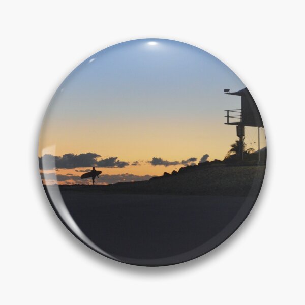 Item preview, First Light Surfer Silhouette at Snapper Rocks Gold Coast Australia designed and sold by SaltySurfgirl.