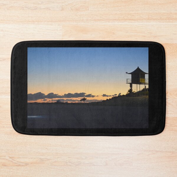 Item preview, First Light Surfer Silhouette at Snapper Rocks Gold Coast Australia designed and sold by SaltySurfgirl.