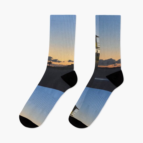 Item preview, First Light Surfer Silhouette at Snapper Rocks Gold Coast Australia designed and sold by SaltySurfgirl.