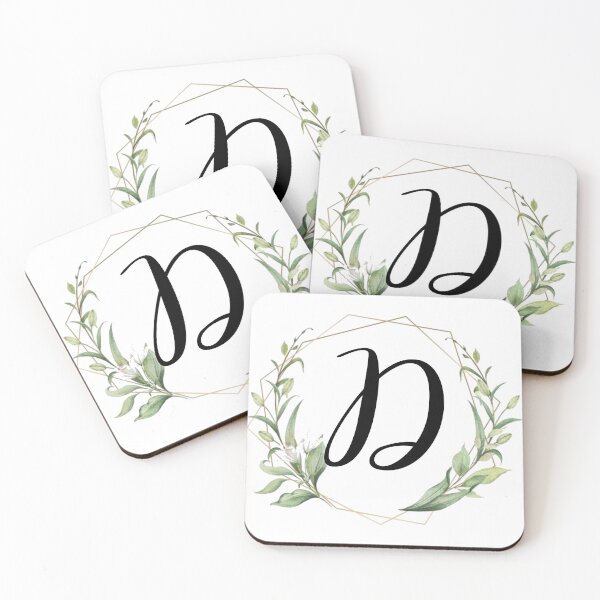 Item preview, Golden frame monogram with laurels letter D designed and sold by JustSeasons.