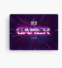 old gamer 80s tribute arcade game | Pop Culture Art Canvas Print
