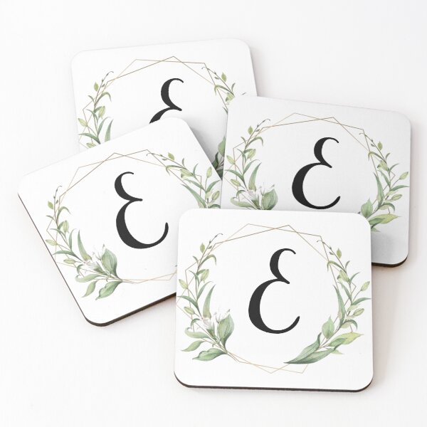 Item preview, Golden frame monogram with laurels letter E designed and sold by JustSeasons.