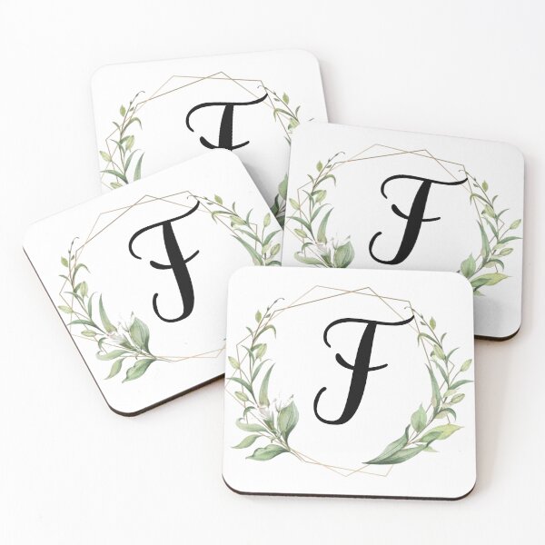 Item preview, Golden frame monogram with laurels letter F designed and sold by JustSeasons.