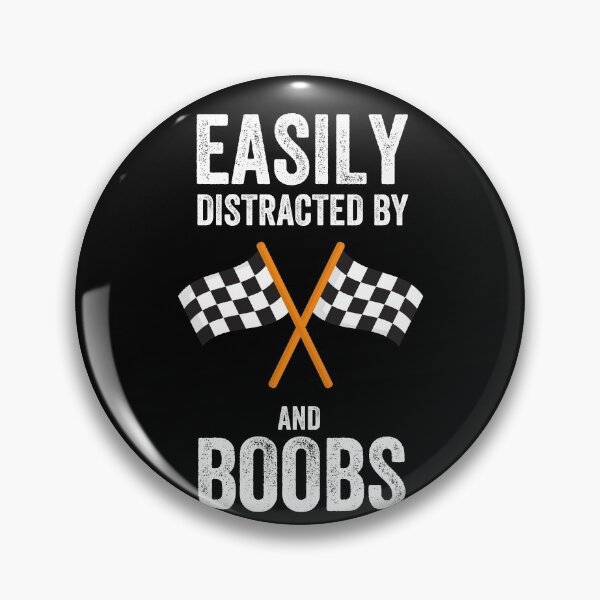 Item preview, Easily Distracted By Race Cars and Boobs Funny Masculine T-shirt For Men Men's Humor Race Flag designed and sold by Cloudlia.