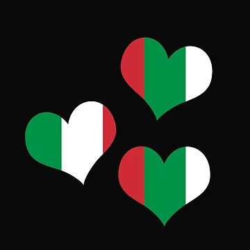 Artwork thumbnail, Italian flag hearts by DesignsofNote