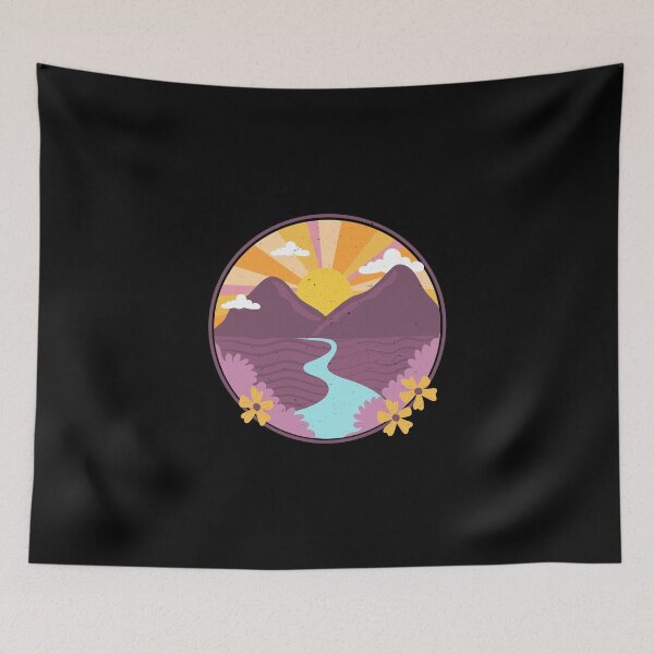 Item preview, 80s Synthwave Mountains Sunset designed and sold by GoodVibeDesign.
