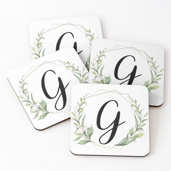 Item preview, Golden frame monogram with laurels letter G designed and sold by JustSeasons.