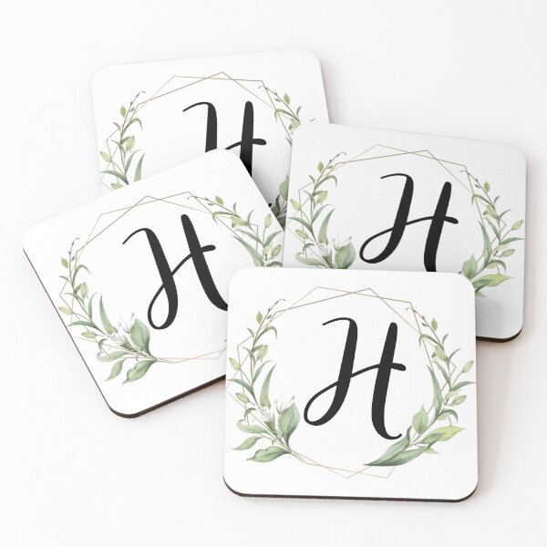Item preview, Golden frame monogram with laurels letter H designed and sold by JustSeasons.