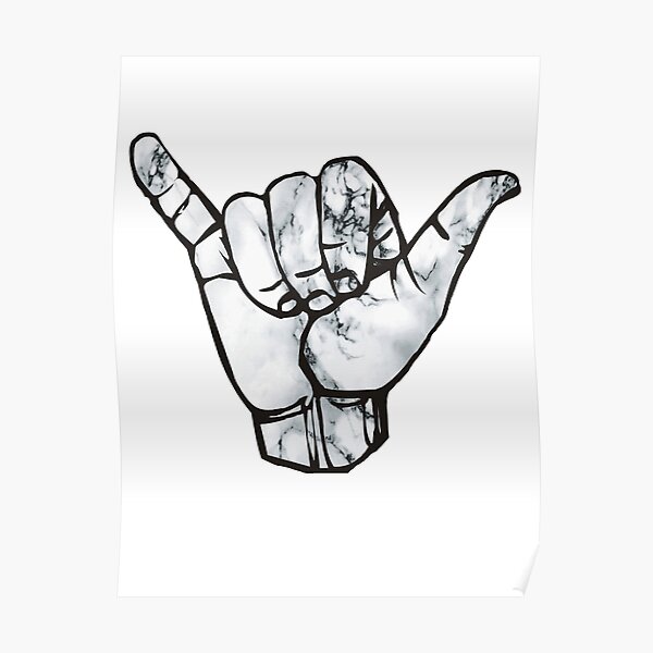 Shaka Hand Marble Poster