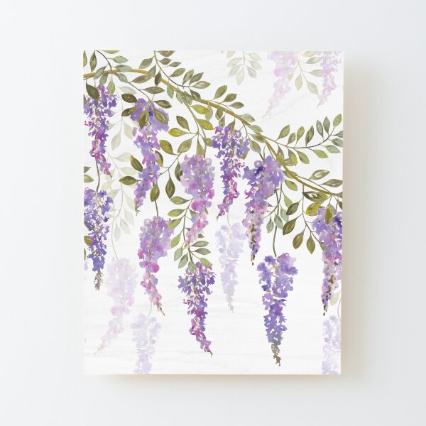 Wisteria Blossoms Wood Mounted Print