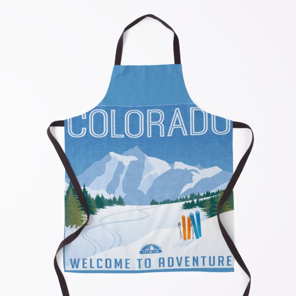 Item preview, Vintage Travel USA - Vintage Colorado Welcome To Adventure Sking Scene with Snow and Mountains designed and sold by WearWolfDesigns.