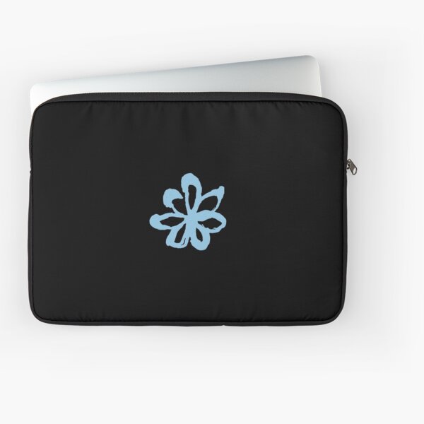 blue britney flower black background Laptop Sleeve