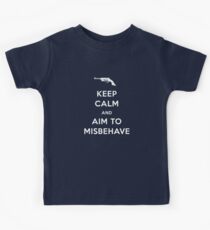 Keep Calm and Aim to Misbehave Kids Tee