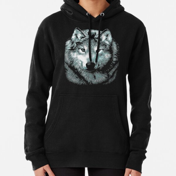 Wolf Face Pullover Hoodie