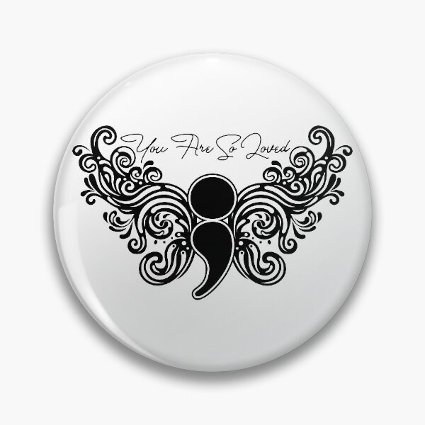 Item preview, You Are So Loved - Suicide Prevention Awareness Semicolon with Wings designed and sold by Lori P.
