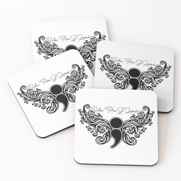 Item preview, You Are So Loved - Suicide Prevention Awareness Semicolon with Wings designed and sold by Lori P.