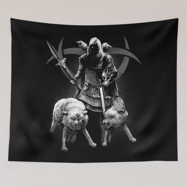 Item preview, Odin Viking Allfather Geri Freki Huginn Muninn Norse Mythology   designed and sold by BluePagan.