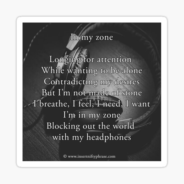 In My Zone Sticker
