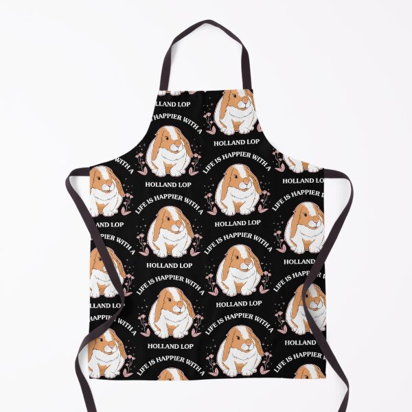 Item preview, Life Is Happier Holland Lop Bunny Rabbit print designed and sold by jakehughes2015.