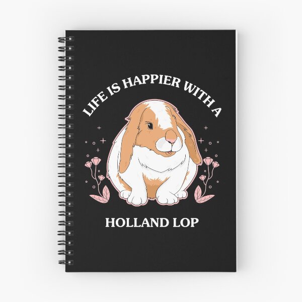 Item preview, Life Is Happier Holland Lop Bunny Rabbit print designed and sold by jakehughes2015.
