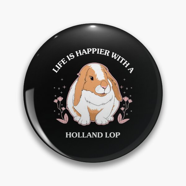 Item preview, Life Is Happier Holland Lop Bunny Rabbit print designed and sold by jakehughes2015.