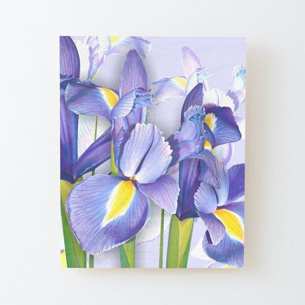 Springtime Irises Wood Mounted Print