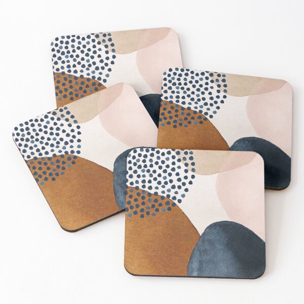 Item preview, Modern Abstract Terracotta Blush and Navy Blue designed and sold by PixDezines.
