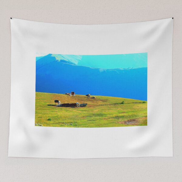 Item preview, View at a Sibillini mountain ridge, meadows and bovines designed and sold by Kristina Drozd.