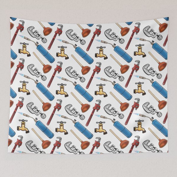 Item preview, Plumbing Tools and Parts Unique Pattern for Plumbers designed and sold by SunNoonPark.