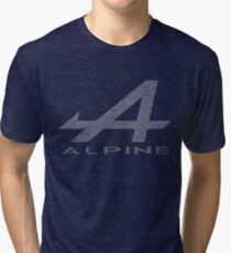 Alpine Alphabet Logo WHT Distressed Tri-blend T-Shirt