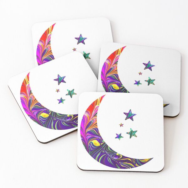 Item preview, Psychedelic Crescent Moon and Stars  designed and sold by Yasmine khalifa.