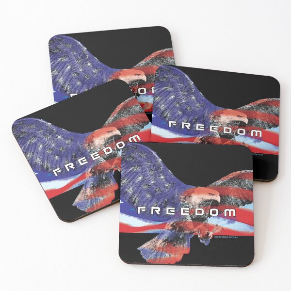 Item preview, Classic American Eagle with USA Flag and the words Freedom designed and sold by miyagifactory.