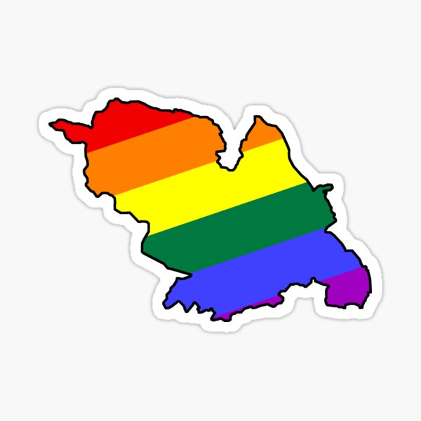Gay Sheffield rainbow flag map LGBT Yorkshire Sticker