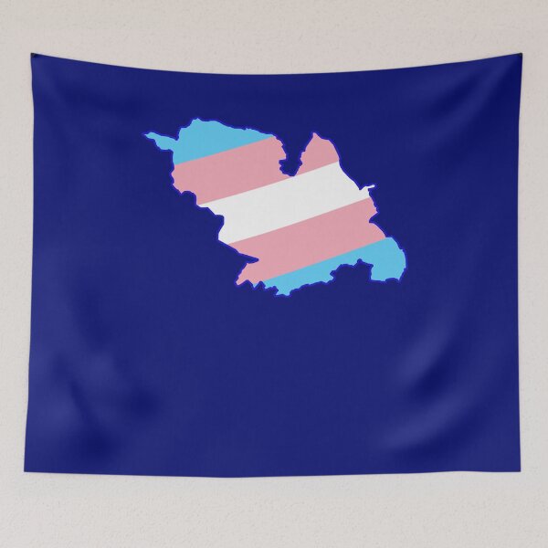 Item preview, Trans Sheffield pride flag map LGBTQ+ Yorkshire designed and sold by incurablehippie.