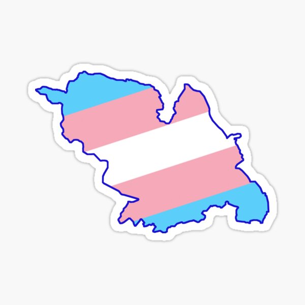 Trans Sheffield pride flag map LGBTQ+ Yorkshire Sticker