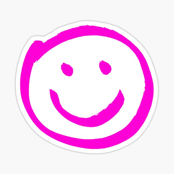 Pink Smiley Face Sticker For Sale By Mayacreations Redbubble
