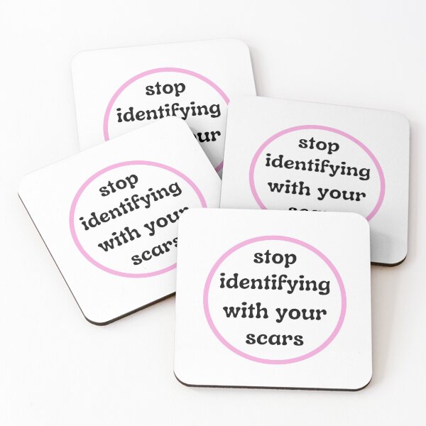 Item preview, Stop Identifying With Your Scars Positivity Quote designed and sold by Natasha Rolfe.