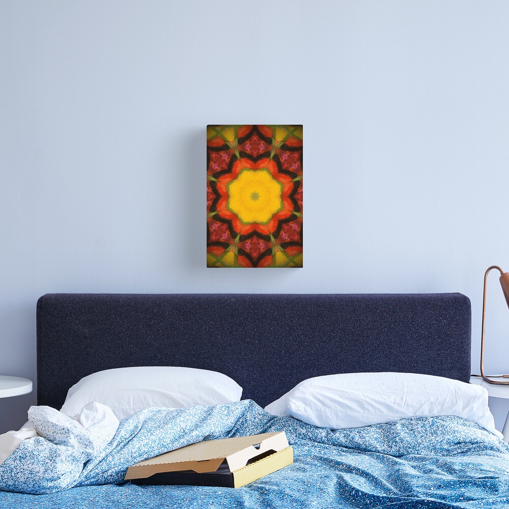 Burnt Sunrise Kaleidoscope - 60s Fashion Canvas Print