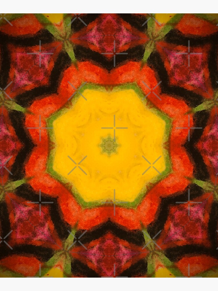 Thumbnail 5 of 5, Tote Bag, Burnt Sunrise Kaleidoscope - 60s Fashion designed and sold by OneDayArt.