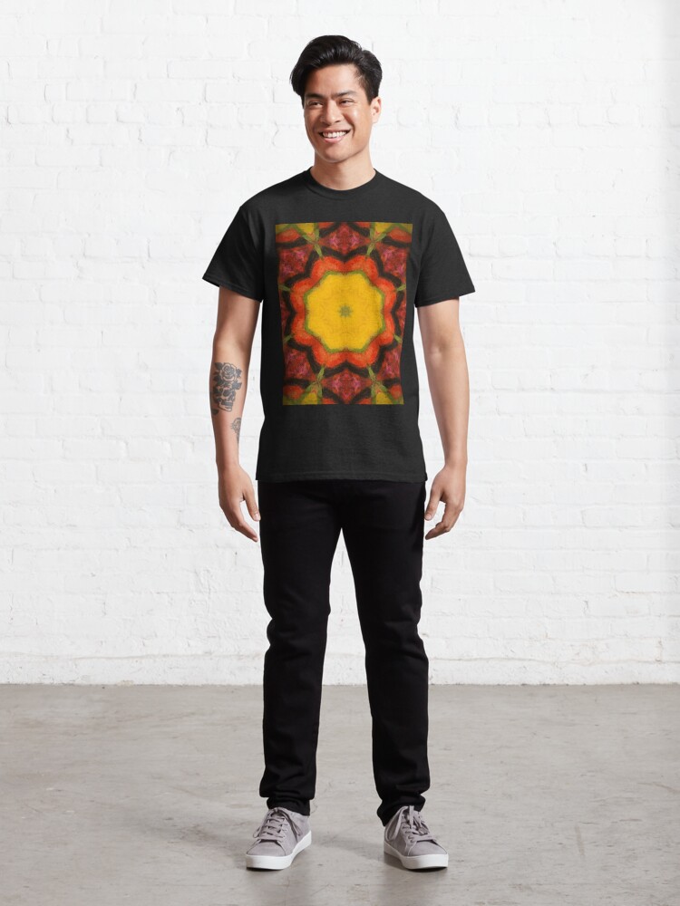 Alternate view of Burnt Sunrise Kaleidoscope - 60s Fashion Classic T-Shirt