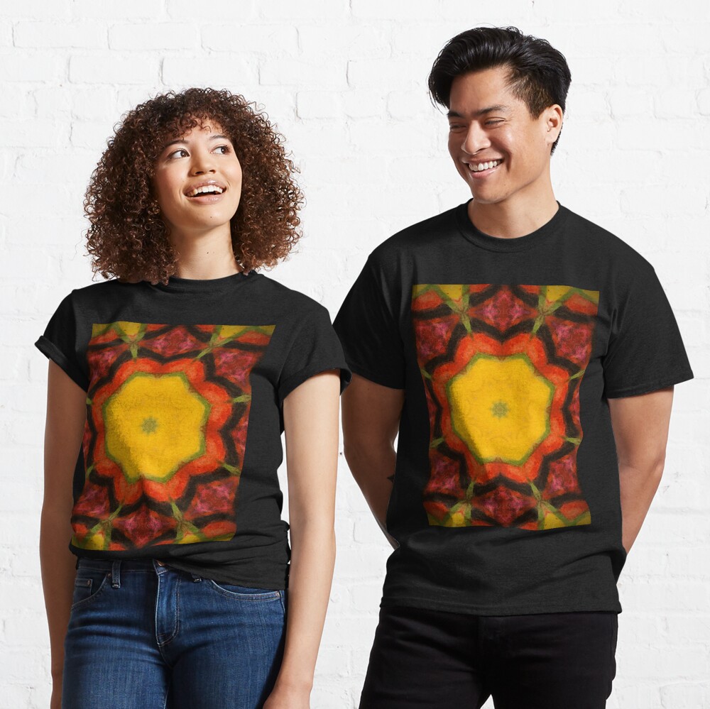 Burnt Sunrise Kaleidoscope - 60s Fashion Classic T-Shirt