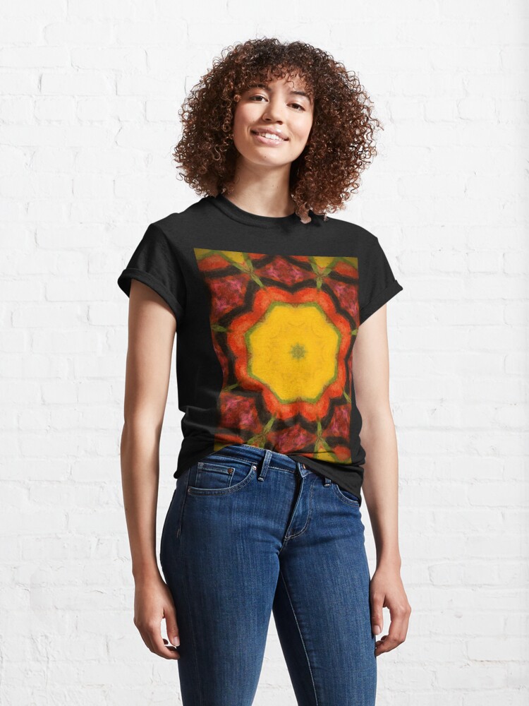 Alternate view of Burnt Sunrise Kaleidoscope - 60s Fashion Classic T-Shirt