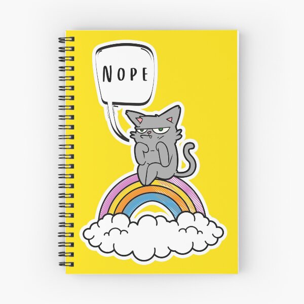 Item preview, Nope - Grouchy Cat on Rainbow designed and sold by BewilderedUni.