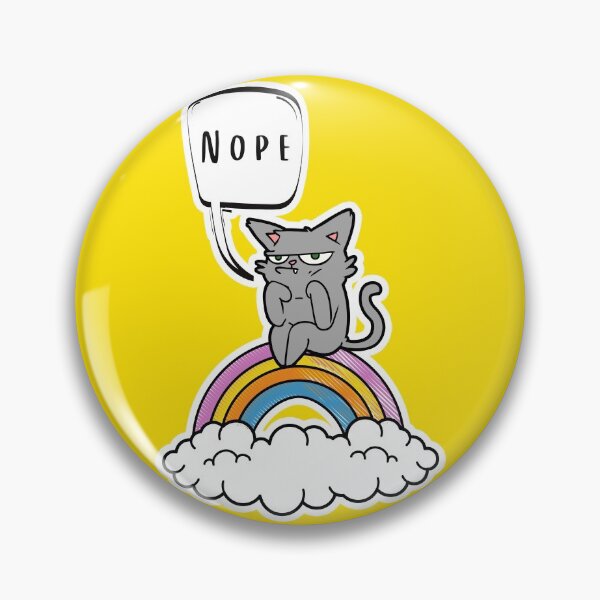 Item preview, Nope - Grouchy Cat on Rainbow designed and sold by BewilderedUni.