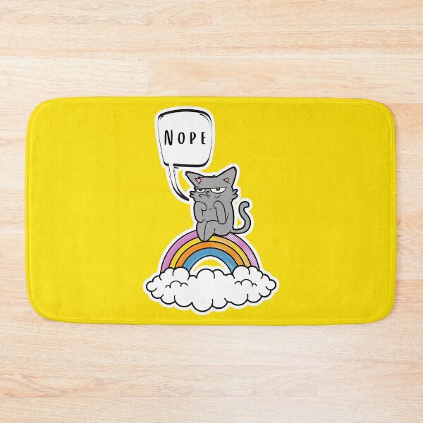 Item preview, Nope - Grouchy Cat on Rainbow designed and sold by BewilderedUni.