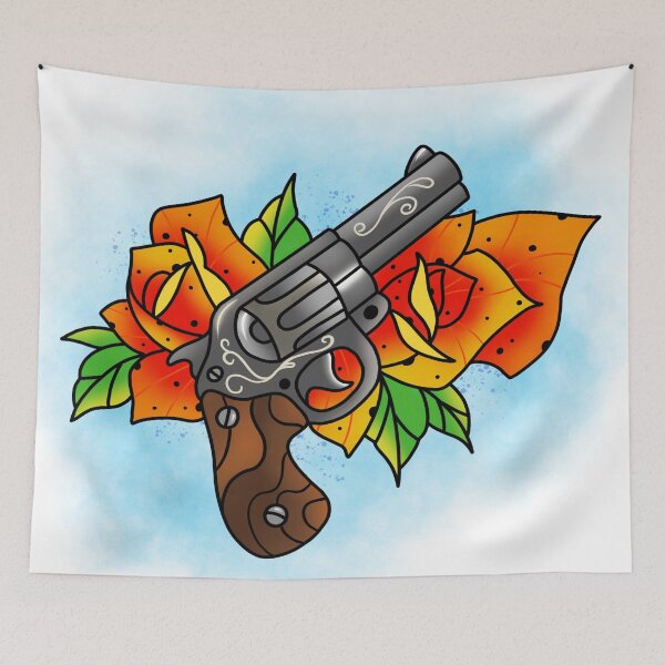 Item preview, Tattoo Gun and Flowers designed and sold by FunWithChemo.