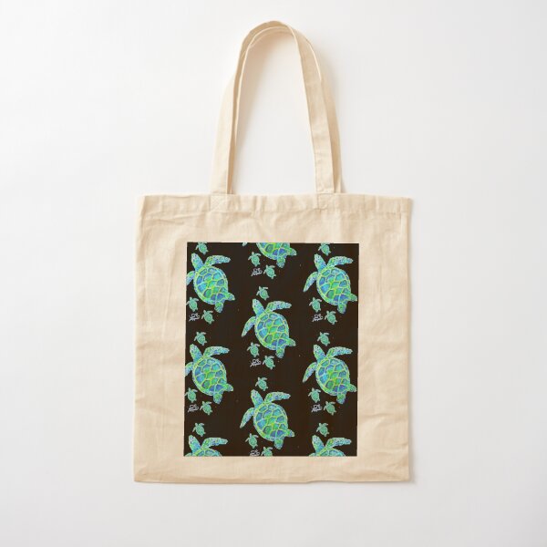Sea Turtle with babies Cotton Tote Bag
